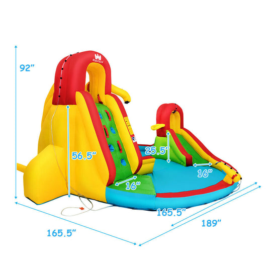 Kids Gift Inflatable Water Slide Bounce Park with 480 W Blower Free