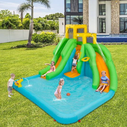 Kids Inflatable Water Park Bounce House with 480W Blower Free