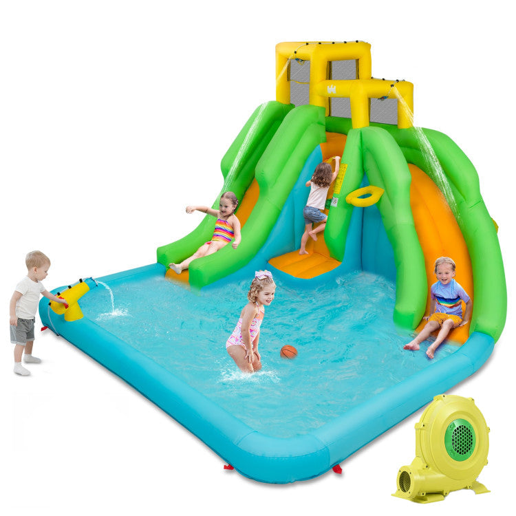 Kids Inflatable Water Park Bounce House with 480W Blower Free
