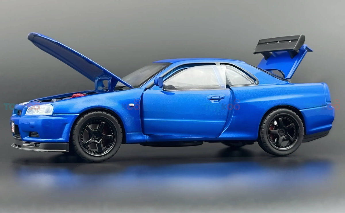 Nissan Skyline GT-R R34 Super Model 1:18 diecast scale model car miniature - Big Size