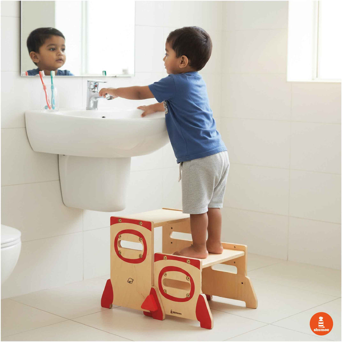 Wooden Stepping Stool For Toddlers (1-10 Years)